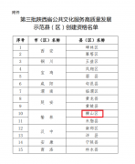 榆林市横山区入选