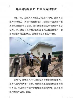 党建引领聚合力 抗旱保苗促丰收
